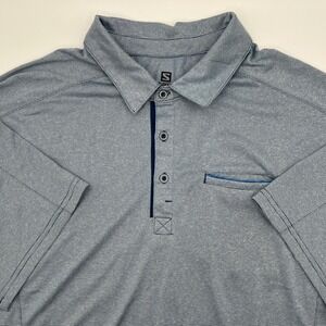 Salomon Acti Lite XL Blue‎ Striped Short Sleeve Golf Polo Shirt